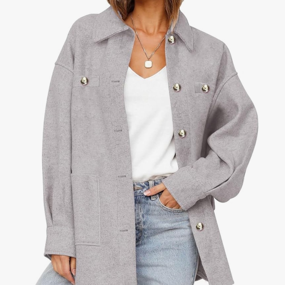 Chic Nation Gray shacket midweight fall winter Jacket
